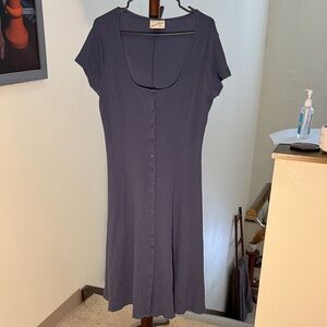 Slate Blue Button-Down Dress